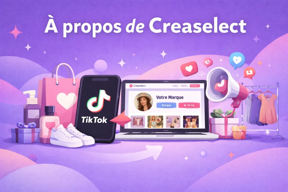 A propos de Creaselect - Plateforme marques -ecommerce Tiktok