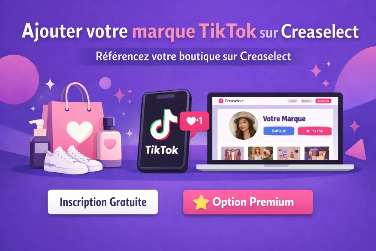 Ajouter votre marque tiktok sur creaselect