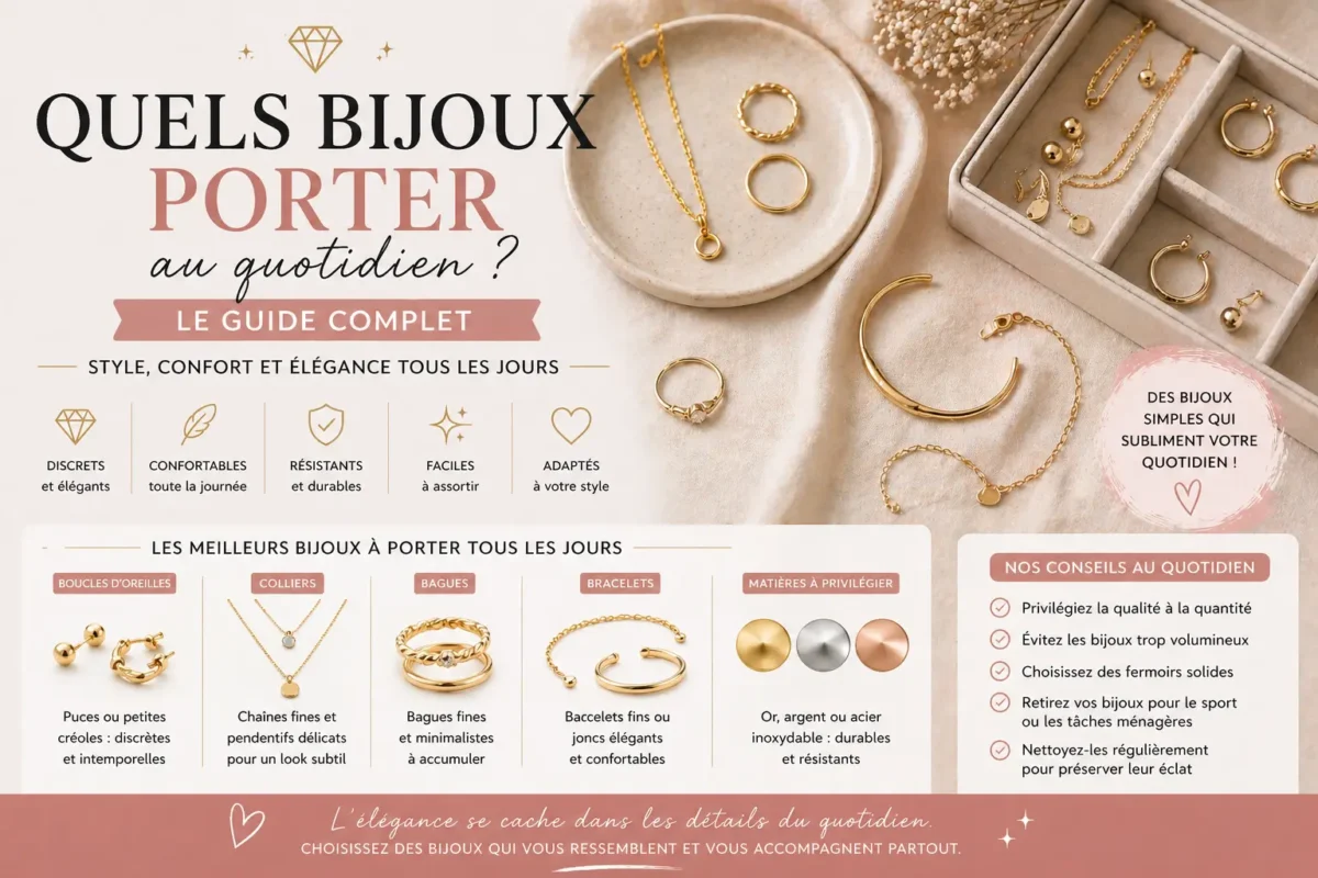 Bijoux du quotidien avec bagues fines, colliers discrets et boucles d’oreilles minimalistes pour un style élégant