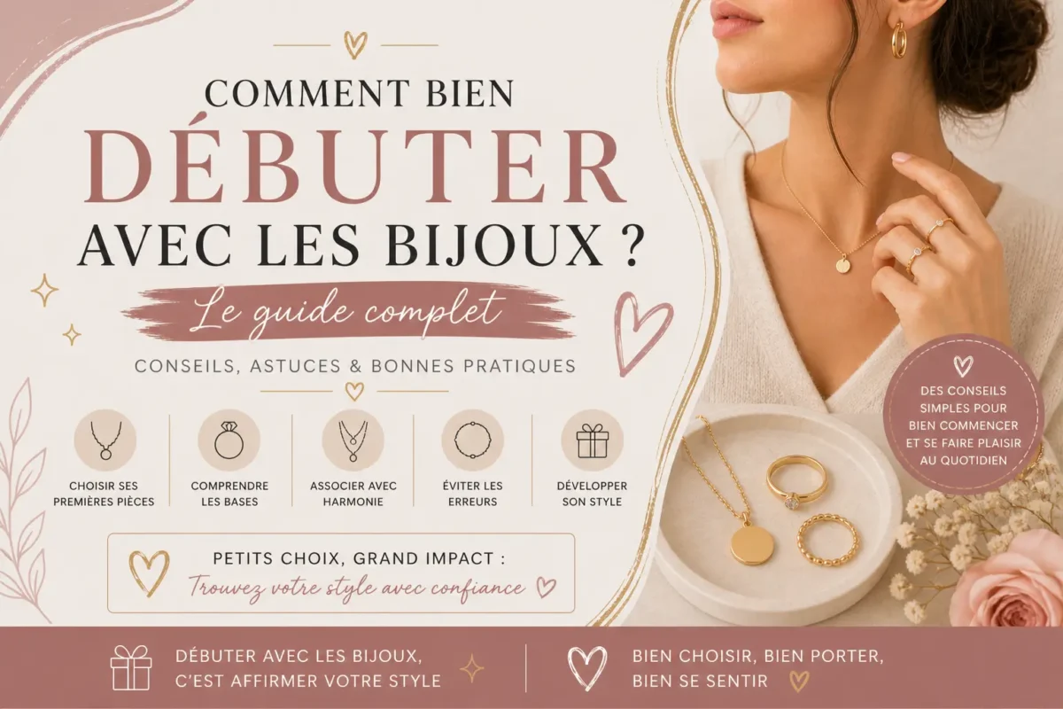 Débutant choisissant ses premiers bijoux avec un style simple et élégant