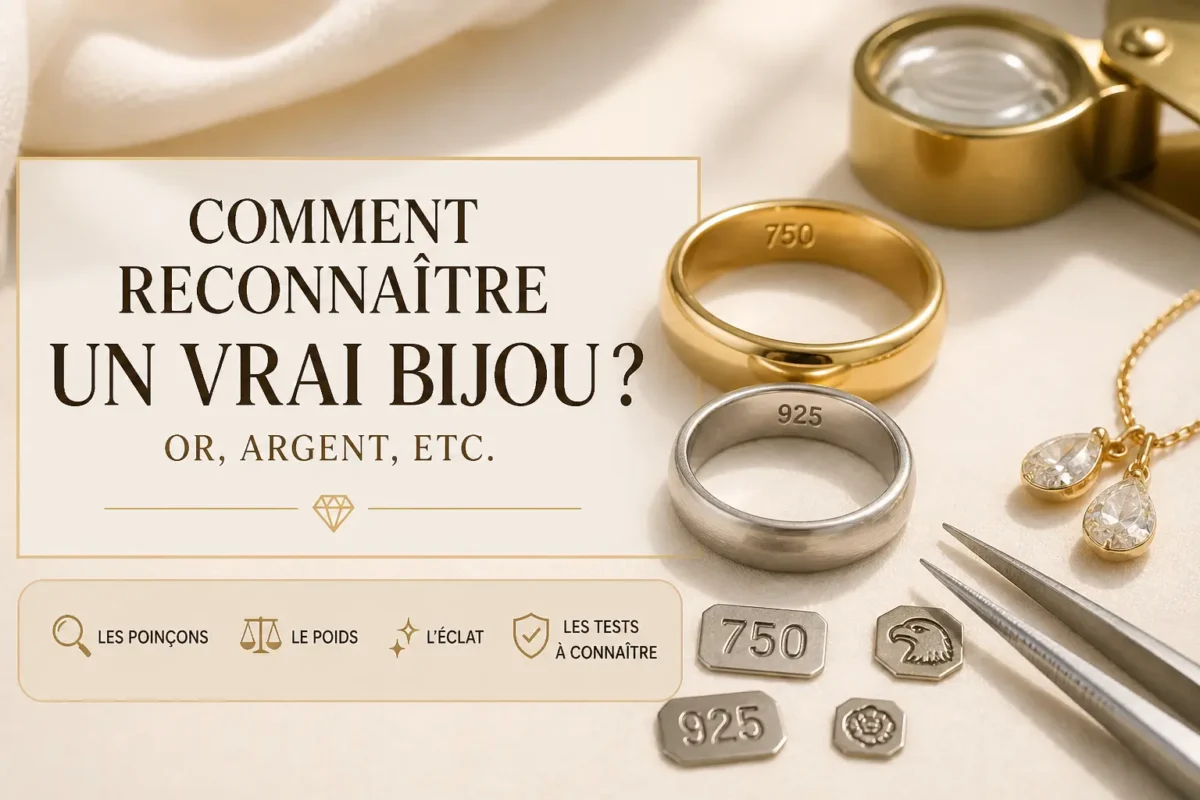Comment reconnaître un vrai bijou en or ou argent illustration bijoux authentiques sur fond neutre