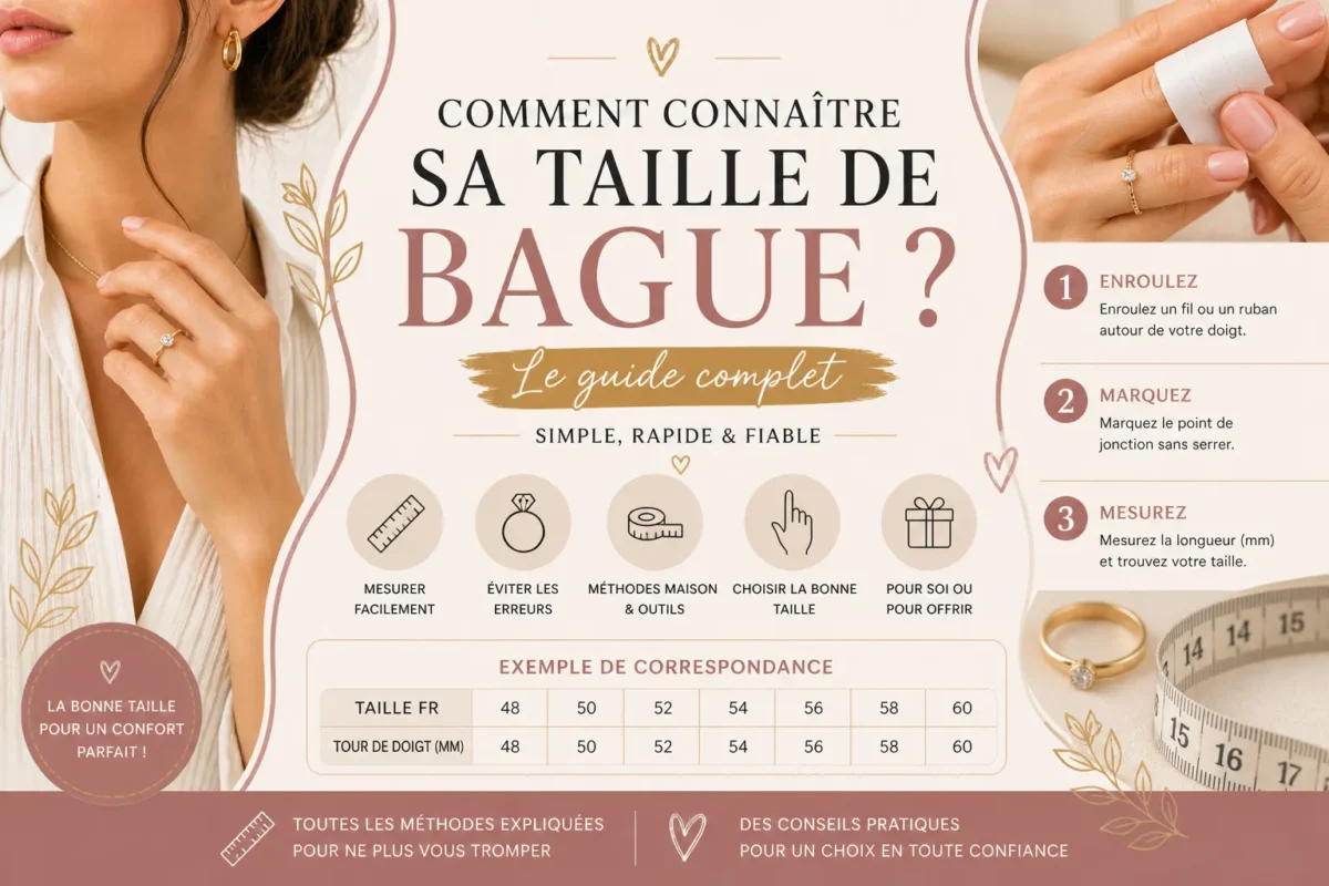 Mesure de la taille de bague avec un fil et une règle pour déterminer le tour de doigt